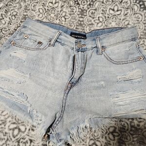 light blue jeans shorts